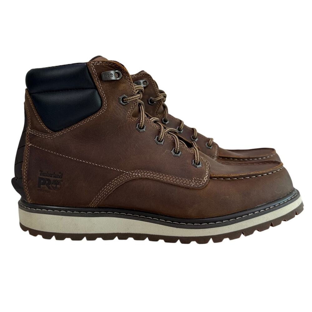 Timberland Pro Irvine Work Boots Mens 10 M Brown Leather Soft Moc Toe A42TY